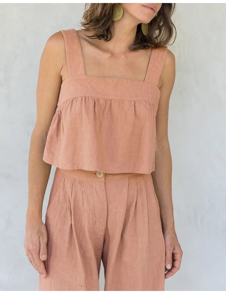 Linen Culotte Trousers Women