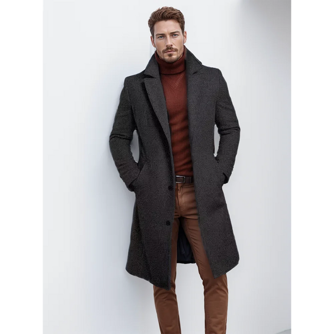 Mason – Men’s Mid-Length Warm Coat | Solid Winter Style 1