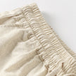 FJØRNA women's cotton linen wide leg trousers with drawstring waistband, casual pull-on pants for comfortable style.