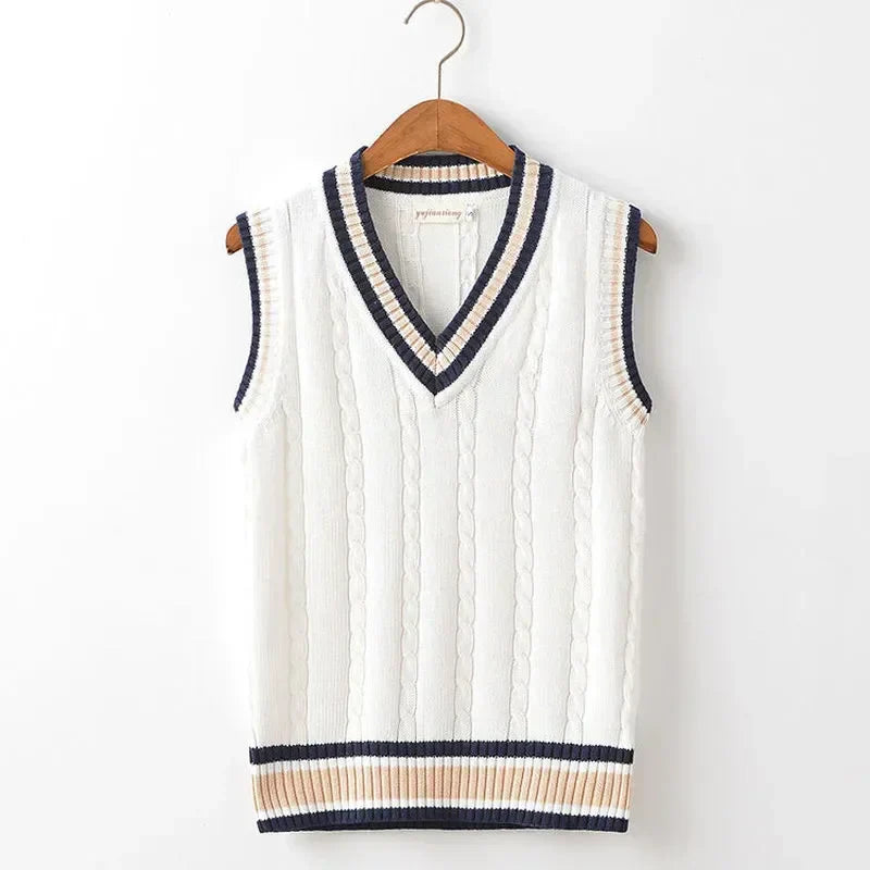 Christof - Men's Chunky V-Neck Sleeveless Knit Sweater