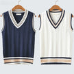 Christof - Men's Chunky V-Neck Sleeveless Knit Sweater