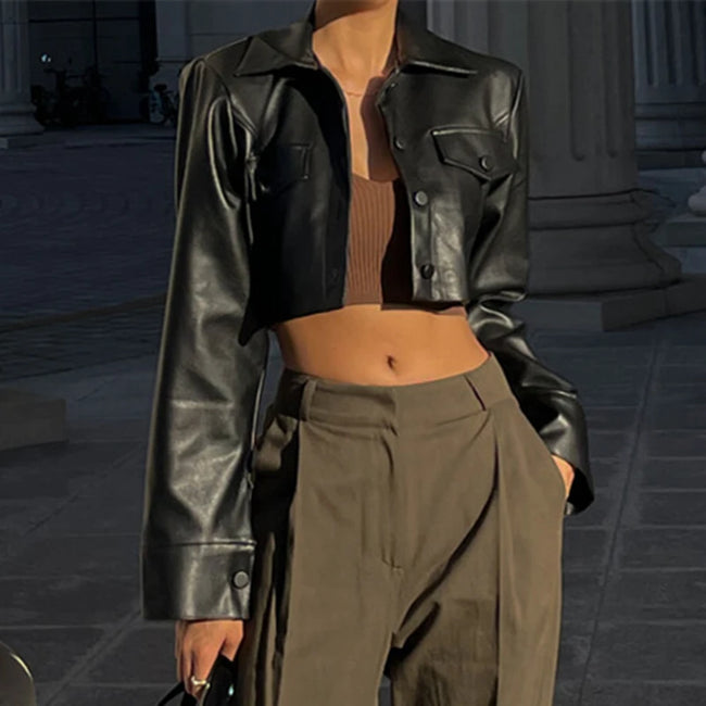 Mia – Leather Jacket Women + Stylish - Trendy | Short Coat 1