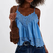 FJØRNA women's lace cami top with trim, featuring delicate lace details and a stylish, feminine design.