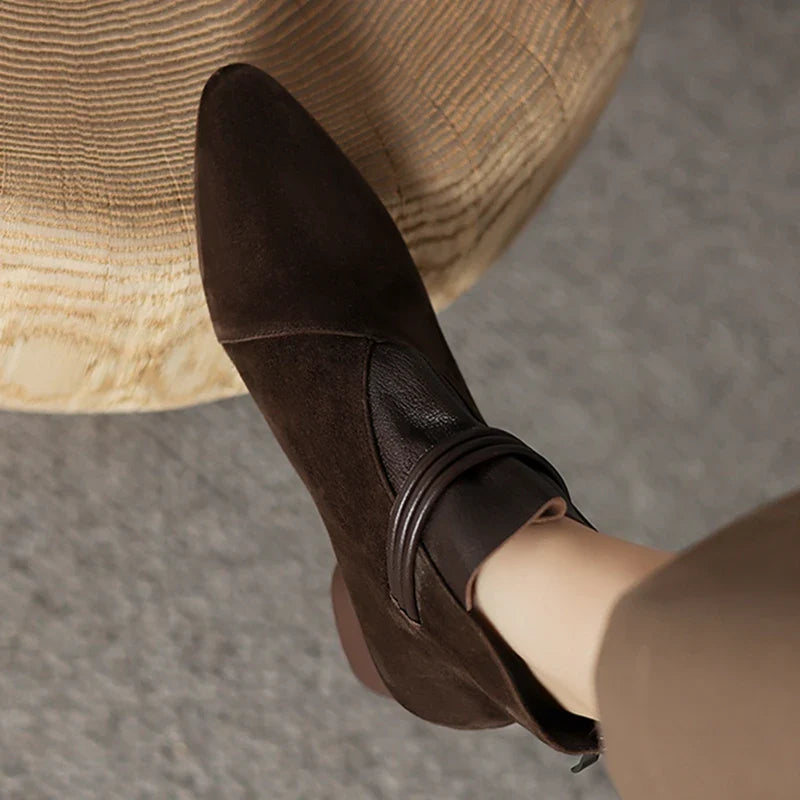 Suede Pointed-Toe Boots - 21