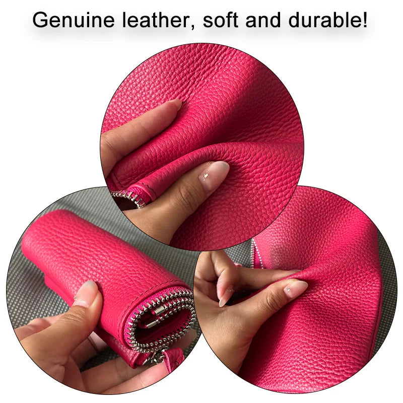 Hazel | Handmade Top-Grain Cow Leather Pouch – 5.11” Zipper Case