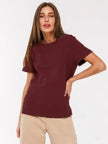 FJØRNA women's cotton T-shirt featuring a classic fit and short sleeves, shown on a neutral background.