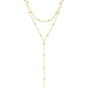 Lily | Elegant Layered Y-Necklace with Dainty Beads – Gold & Silver