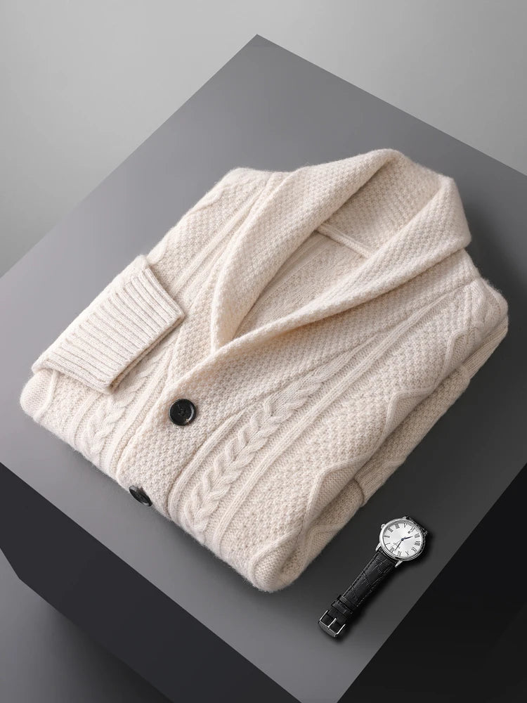 Alex – Men's Cardigan Knitted Stylish Casual | Merino Wool Sweater 1