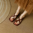 FJØRNA women's Italian leather sandals with adjustable straps and cross-strap design, showcasing stylish and comfortable footwear.