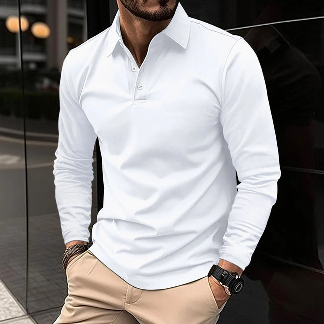 Stylish Long Sleeve Polo Shirt