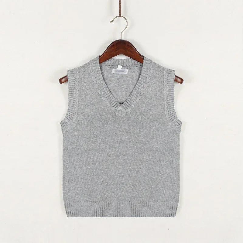Christof - Men's Chunky V-Neck Sleeveless Knit Sweater