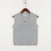 Christof - Men's Chunky V-Neck Sleeveless Knit Sweater