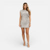 FJØRNA women's slim fit sequin mini dress, elegant cocktail dress with sparkling sequins and stylish design.