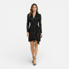 FJØRNA women's sequined blazer dress wrap mini, elegant evening dress with shimmering sequins and tailored fit.