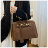 Kelly | Suede Shoulder Bag with Gold Hardware