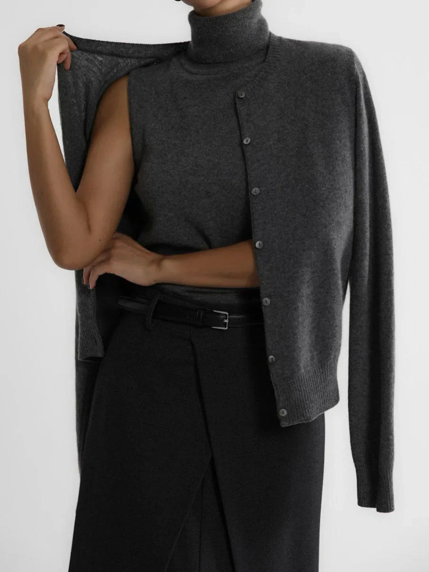 FJØRNA women's sleeveless wool vest, cozy and stylish tops for women, displayed on a neutral background.