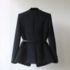 Elina – Tailored Wool-Blend Coat with Gold Details