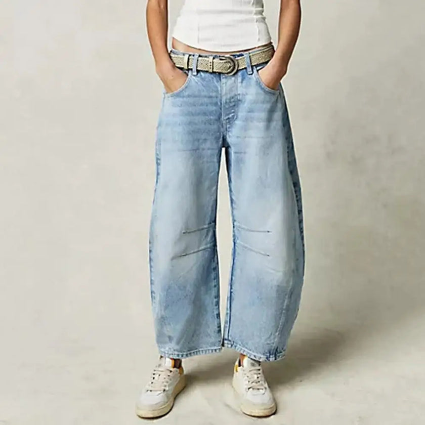 Everly Barrel-Leg Denims