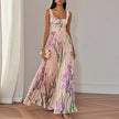 FJØRNA elegant floral maxi dress for women with A-line silhouette, lightweight fabric, and stylish design perfect for summer wear.