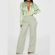 FJØRNA satin blouse for women, stylish women's top with a smooth, shiny fabric and elegant design.