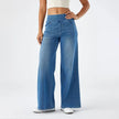 Lace Jeans Women Wide Leg High Waist