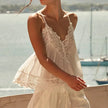 FJØRNA women's lace cami top with trim, lightweight sleeveless blouse featuring delicate lace details and feminine design.