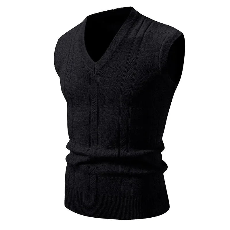 Mark – Sweater Vest Men - Classic V Neck | Knitted Vest 4