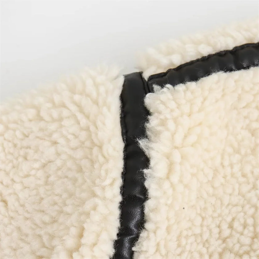 Chic Faux Fur Motorcycle Jacket