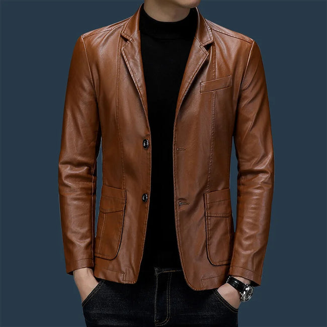 Alex – Black Leather Jacket + Men’s - Stylish/Slim | Blazer 2