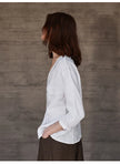 Linen Blouse Women V-Neck