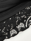 FJØRNA sheer lace mini dress featuring intricate lace details and a fitted silhouette, perfect for stylish evening wear.