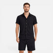 Men's lightweight summer shirt and shorts set by FJØRNA, casual men's set with breathable fabric and relaxed fit for warm weather.