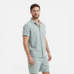 Men's lightweight summer shirt and shorts set by FJØRNA, casual men's co-ord outfit for warm weather.