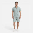 Men's lightweight summer shirt and shorts set by FJØRNA, featuring a casual, comfortable design perfect for warm weather.