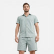 Men's lightweight summer shirt and shorts set by FJØRNA, casual men's co-ord outfit perfect for warm weather.