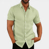 Lightweight men's short sleeve summer shirt by FJØRNA, breathable slim fit design, perfect for warm weather.