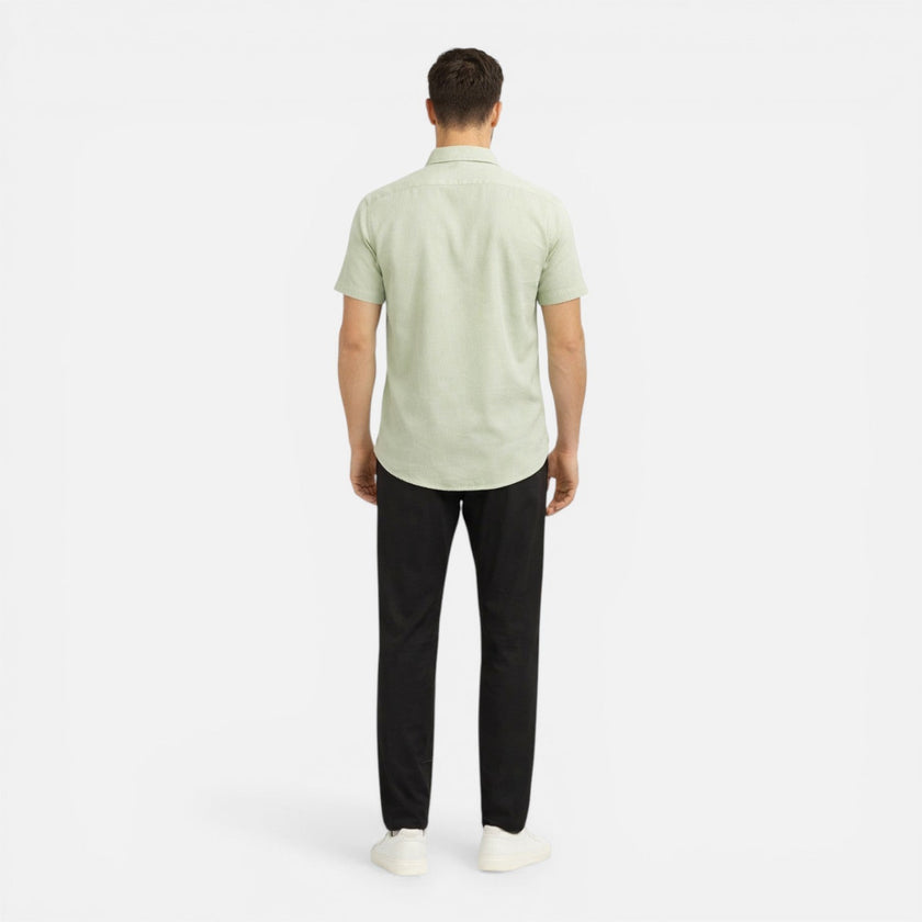 Men's lightweight, breathable summer short sleeve shirt by FJØRNA, slim fit and stylish for warm weather.