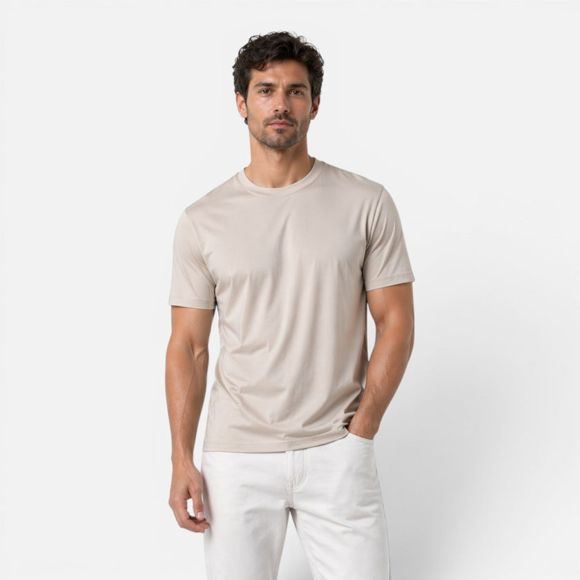 Men's FJØRNA Ice Silk T-Shirt with lightweight, cooling silk touch fabric, designed for comfort and breathability.