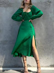 Slit Women's Midi Dress - Day to Night Style