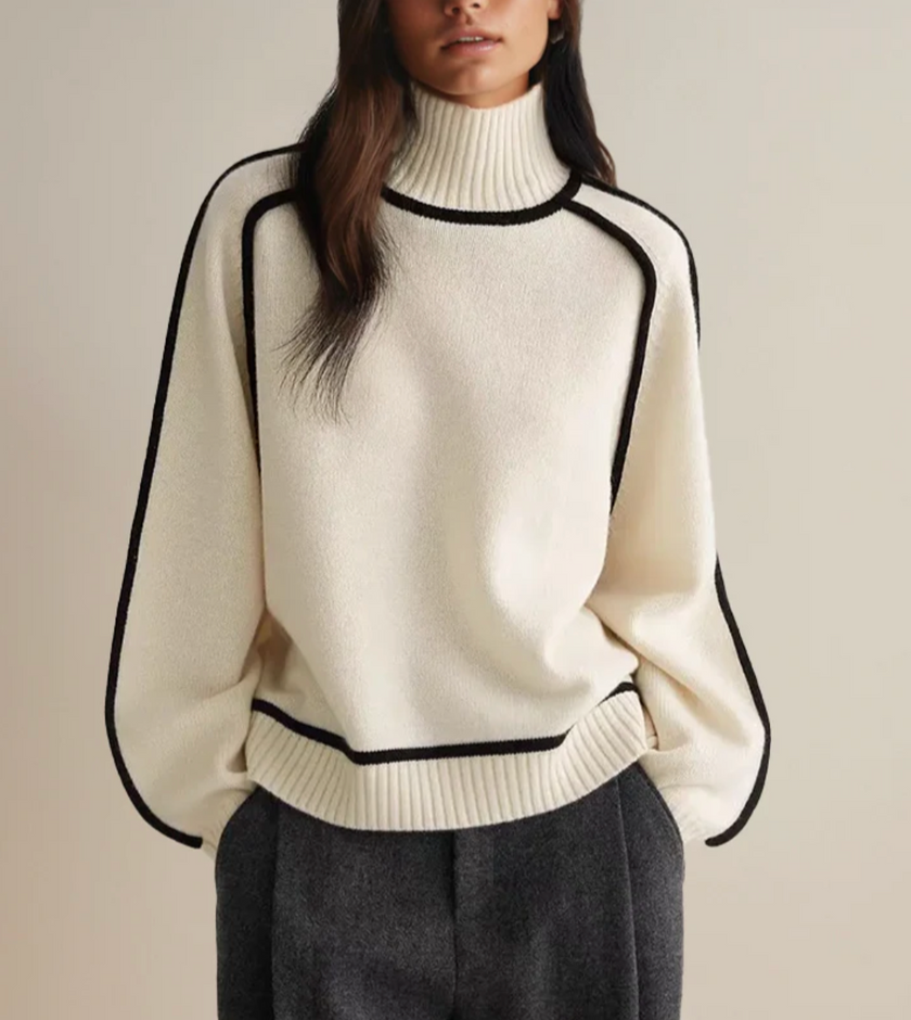 Elegant Knit Turtleneck Sweater - 1