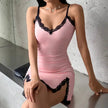White Soft Girl slit mini dress by FJØRNA, featuring a fitted silhouette and stylish slit for a trendy, feminine look.