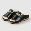 FJØRNA orthopedic peep-toe chain link wedge sandals for women, featuring stylish design and comfortable wedge heel.