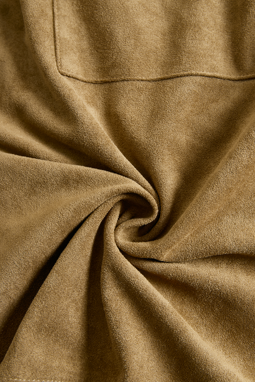 Suede Long Sleeve Midi Dress For Women