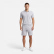 Men's slim fit polo shirt and shorts summer set by FJØRNA, casual men's outfit with a comfortable, stylish look.