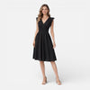 FJØRNA women's elegant summer midi dress with cotton lace, perfect for wedding guests and warm-weather occasions.