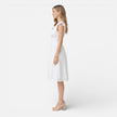 Women's elegant summer midi dress by FJØRNA featuring cotton lace fabric, perfect for wedding guest attire.