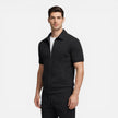 Men's summer matching set by FJØRNA featuring a zip shirt and drawstring shorts in a slim fit style.