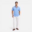 Men's lightweight summer short sleeve shirt by FJØRNA, breathable and cooling fabric ideal for warm weather.