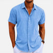 Men's lightweight summer shirt by FJØRNA, short sleeve, breathable fabric, ideal for warm weather wear.