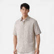 Men's lightweight Tencel short sleeve shirt by FJØRNA, perfect for summer, with a comfort fit and breathable fabric.